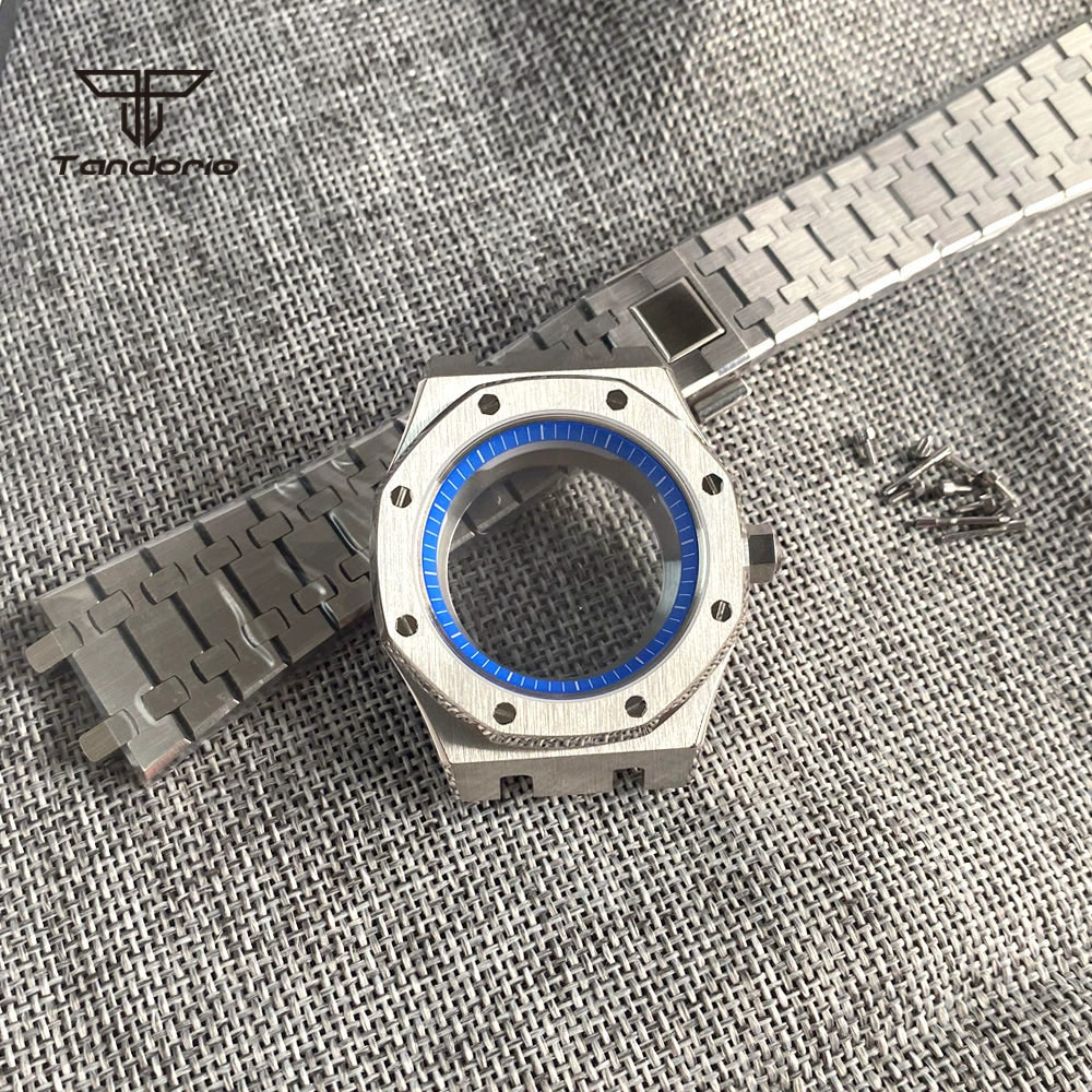 42mm Stainless Steel Watch Case Chapter Ring Sapphire Glass Fit Japan NH35 NH36