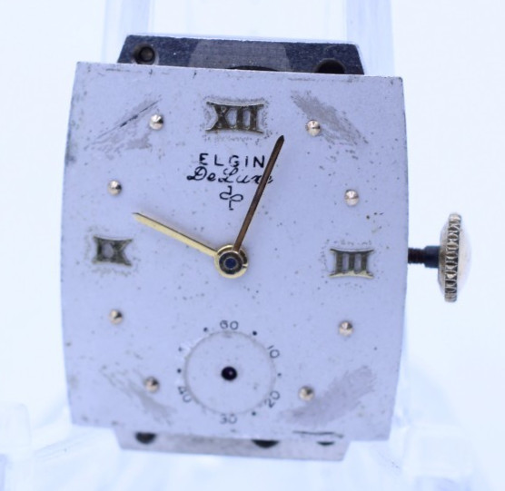 ELGIN DE LUXE Gr. 672, 17j, S88812, WRIST WATCH MOVEMENT FOR REPAIR (A1)