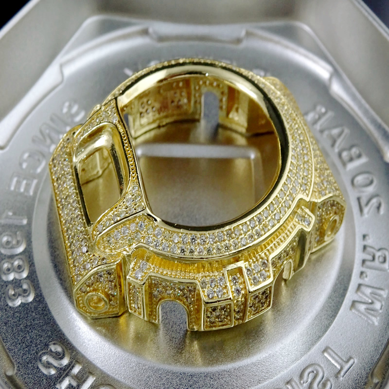 CASIO G-SHOCK/G SHOCK DW 6900 2-PIECE YELLOW CZ ON YELLOW WATCH BEZAL 2 CTW NEW