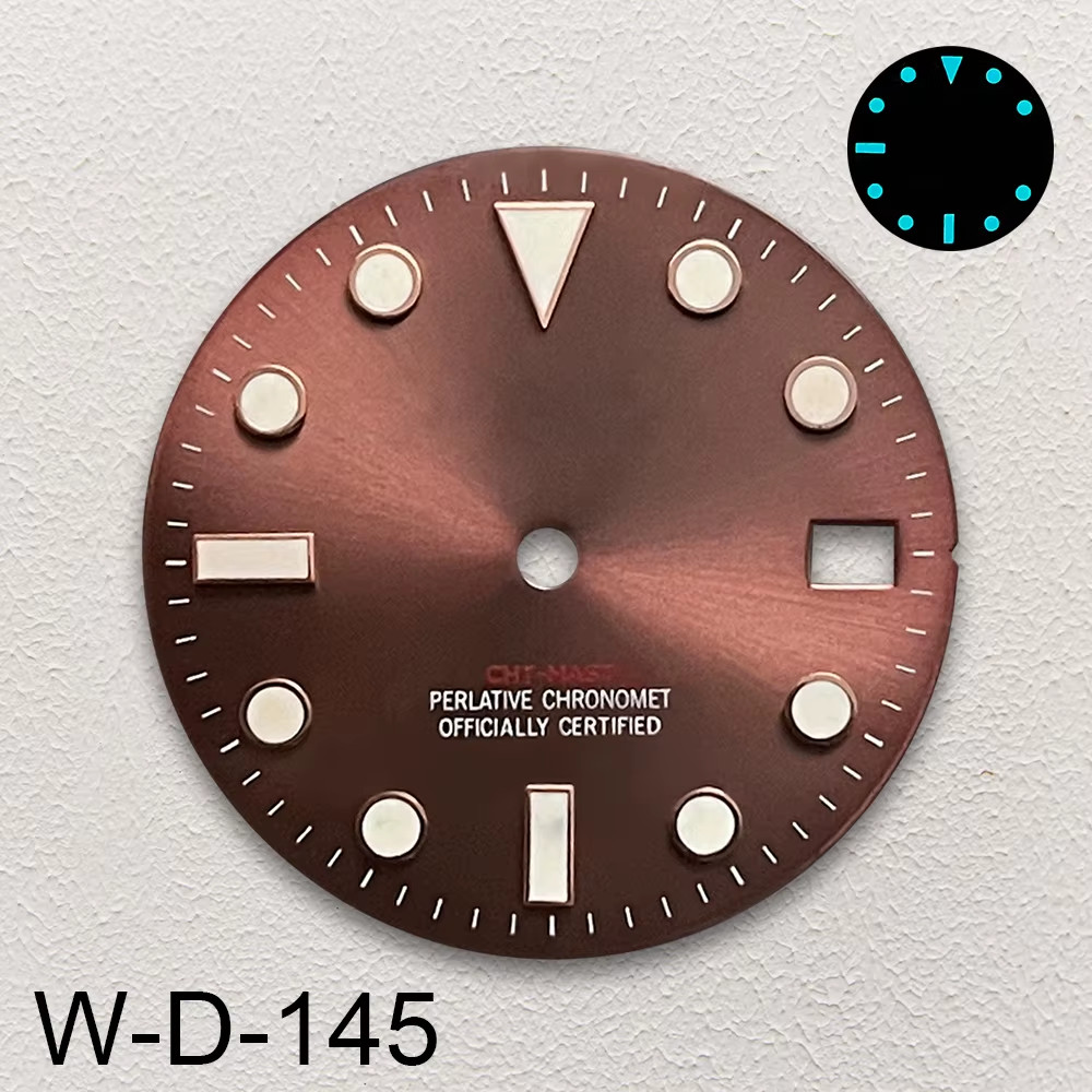 28.5Mm S Logo Sunburst Dial Fit NH35/NH36/4R/7S Japanese Movement Ice Blue Lumin