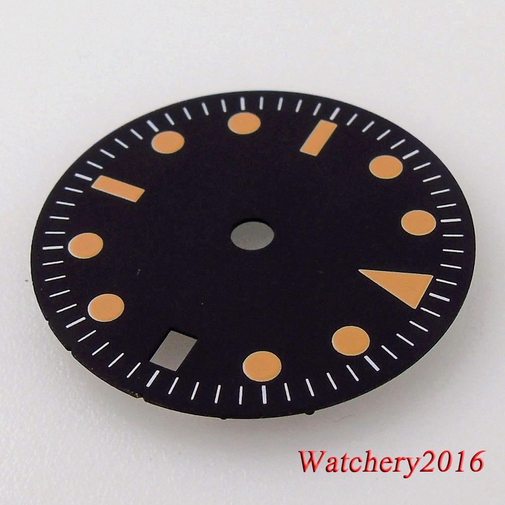Tandorio 29MM Luminous White Watch Dial Date Fit NH34 NH34A Automatic Mens watch
