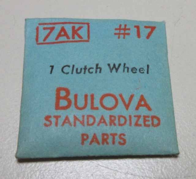 BULOVA CLUTCH WHEEL 7AK #17 WATCHMAKER REPLACEMENT PART #321