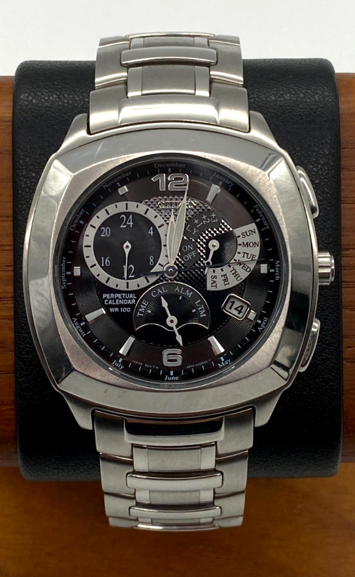CITIZEN E870-S015651HSB Eco Drive Perpetual Calendar WR 100 Men’s 38mm Watch