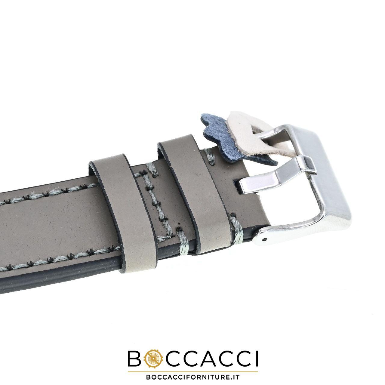DILOY Cinturino Easy Fit/Remove 22mm Grigio Chiaro in Pelle Semi imbottito Cu…