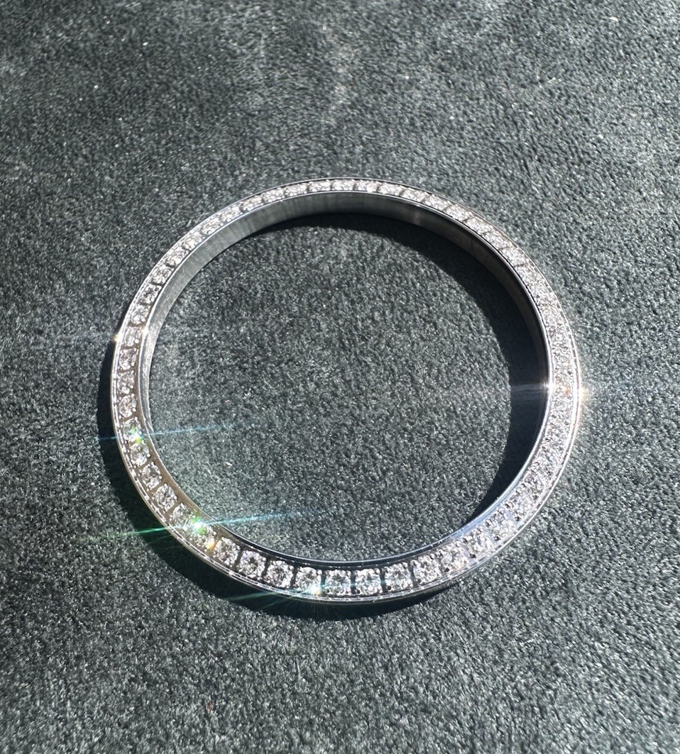 Mens Steel Diamond Bezel For Rolex 36MM 1.10 Cts LAB GROWN Diamonds