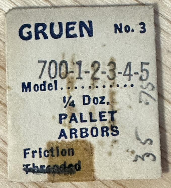 GENUINE GRUEN EB714 CAL700-1-2-3-4-5 1/4 DOZEN PALLET ARBOR WATCH REPAIR