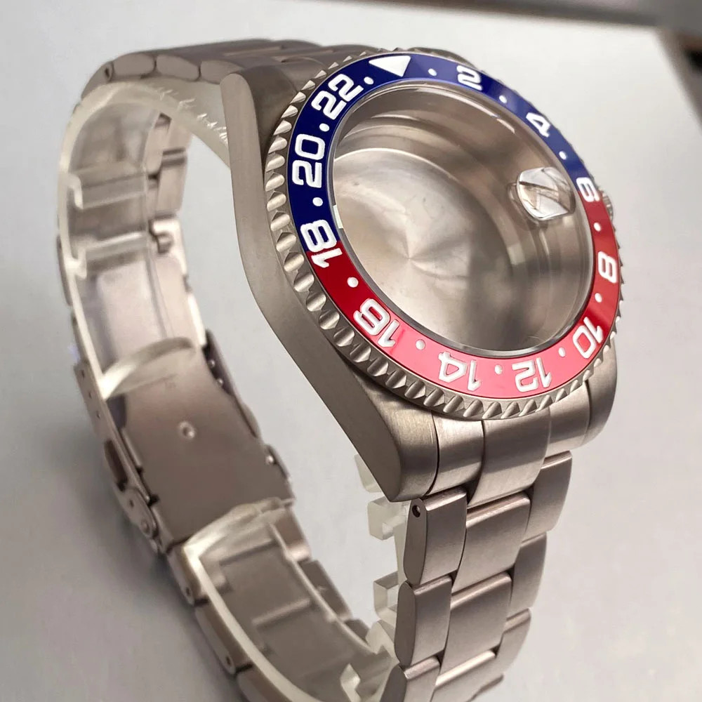 20ATM 40MM Titanium Diver Watch Case Strap For NH34 NH35 PT5000 Sapphire Glass