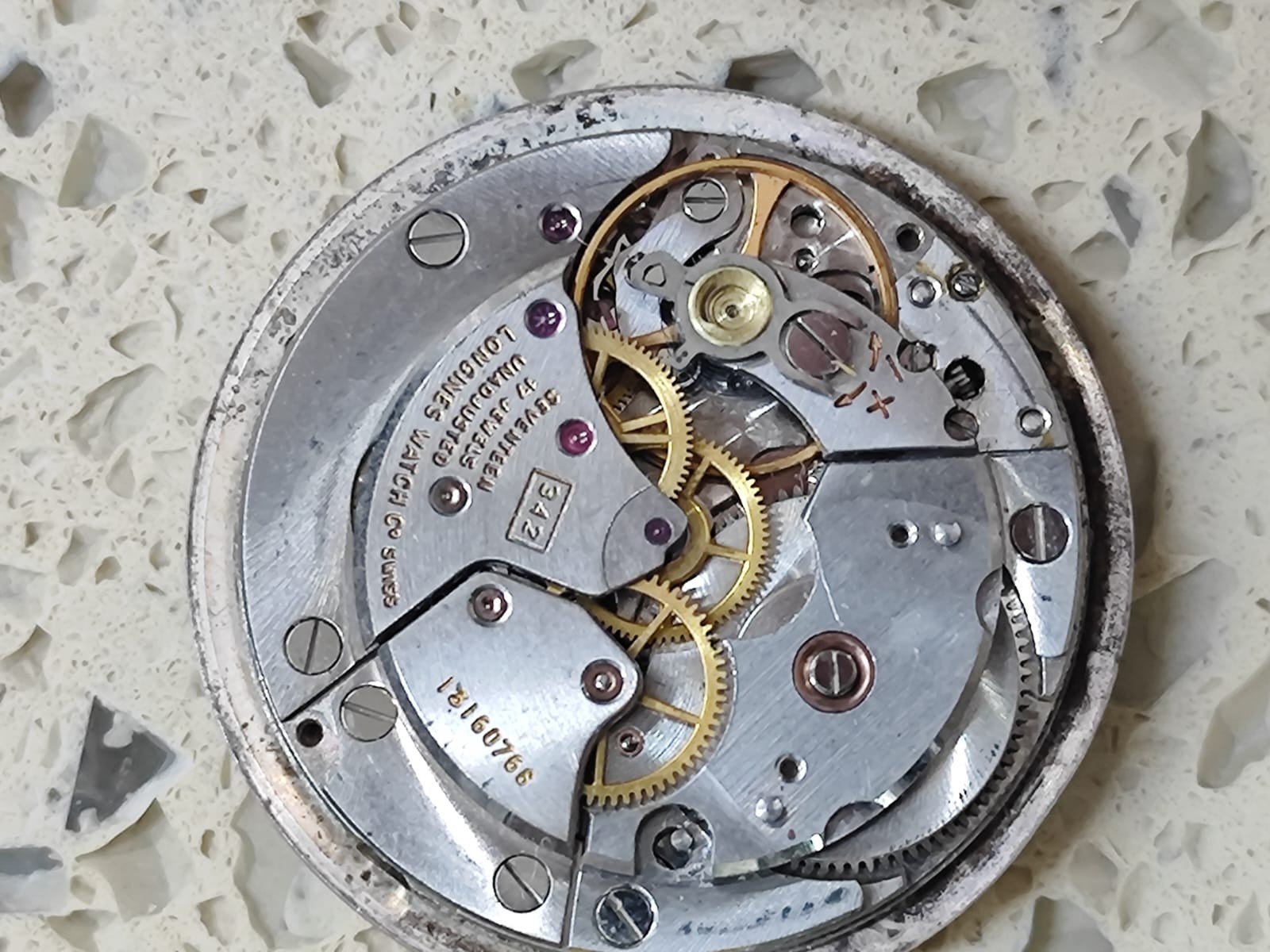 Longines “Pulsations” Admiral Doctor Movement with dial Cal 342 Not work