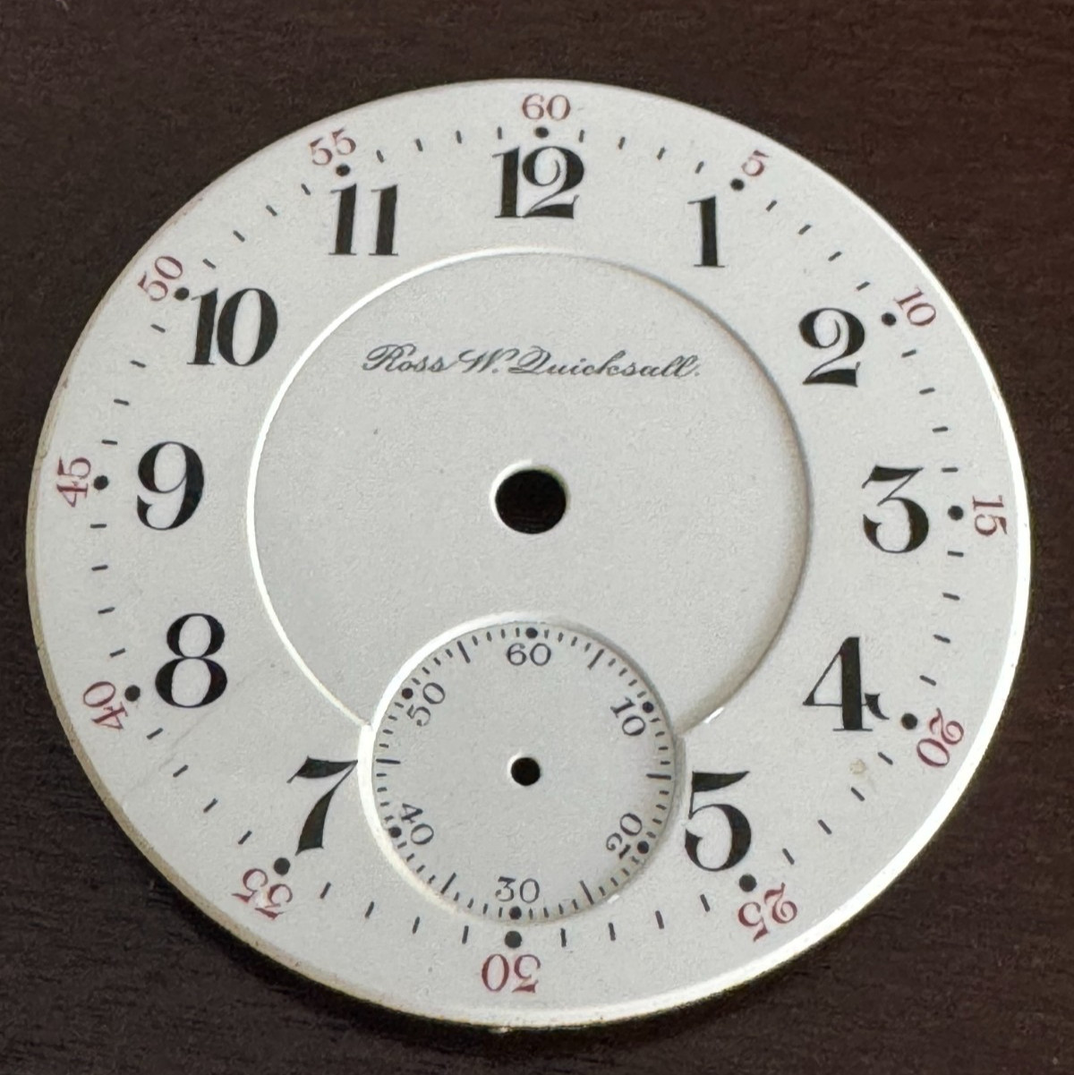 VINTAGE 18 SIZE HAMILTON POCKET WATCH PORCELAIN DOUBLE SUNK DIAL PRIVATE LABEL