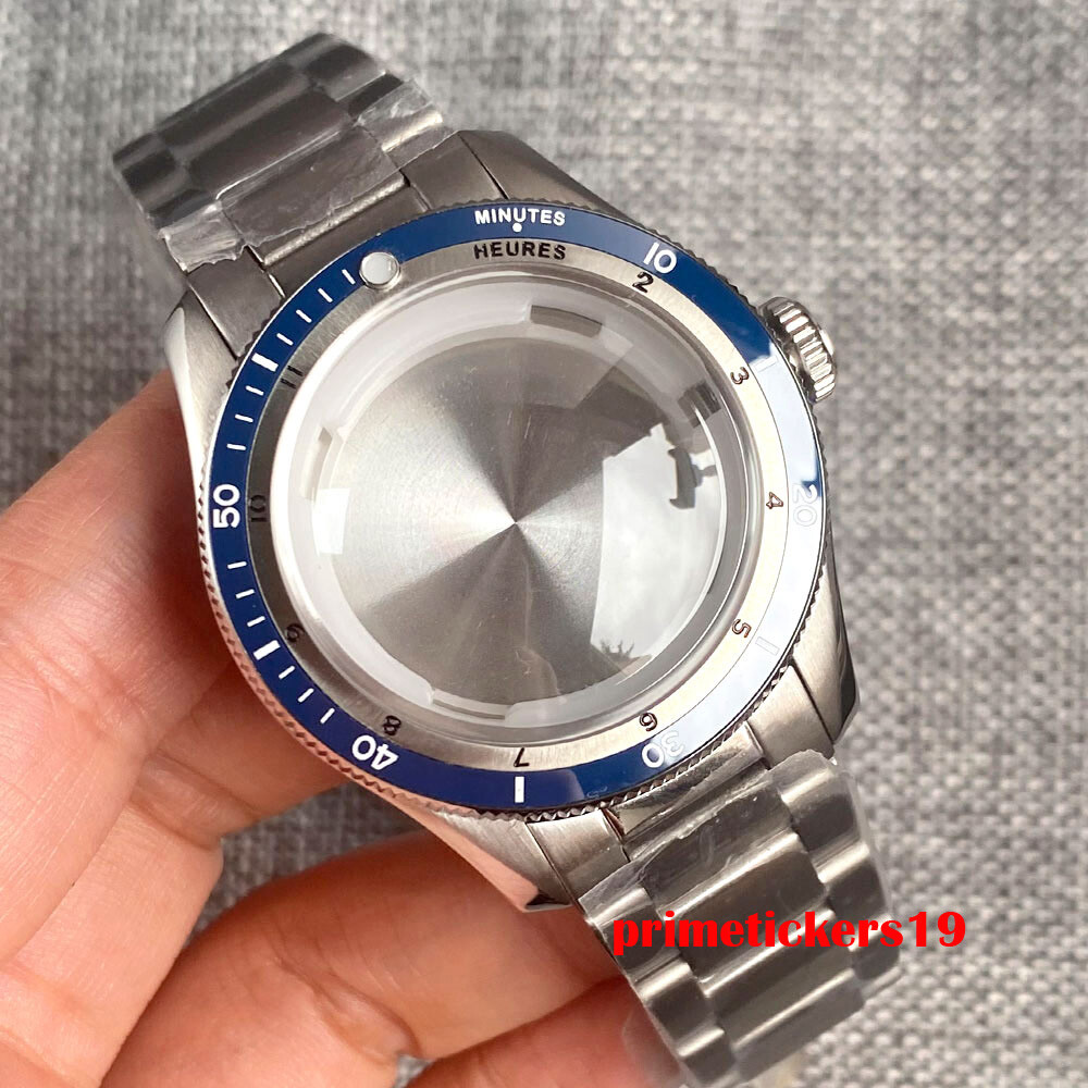 120 Clicks Double Domed Sapphire 20bar 40mm Watch Case Bracelet Fit NH35 PT5000