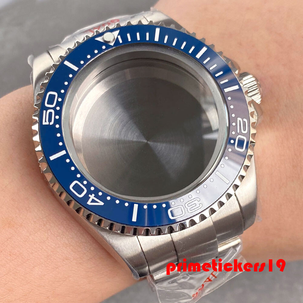 43mm Steel Watch Case Bracelet Sapphire Accessories Fit NH34 NH35 ETA2824 PT5000