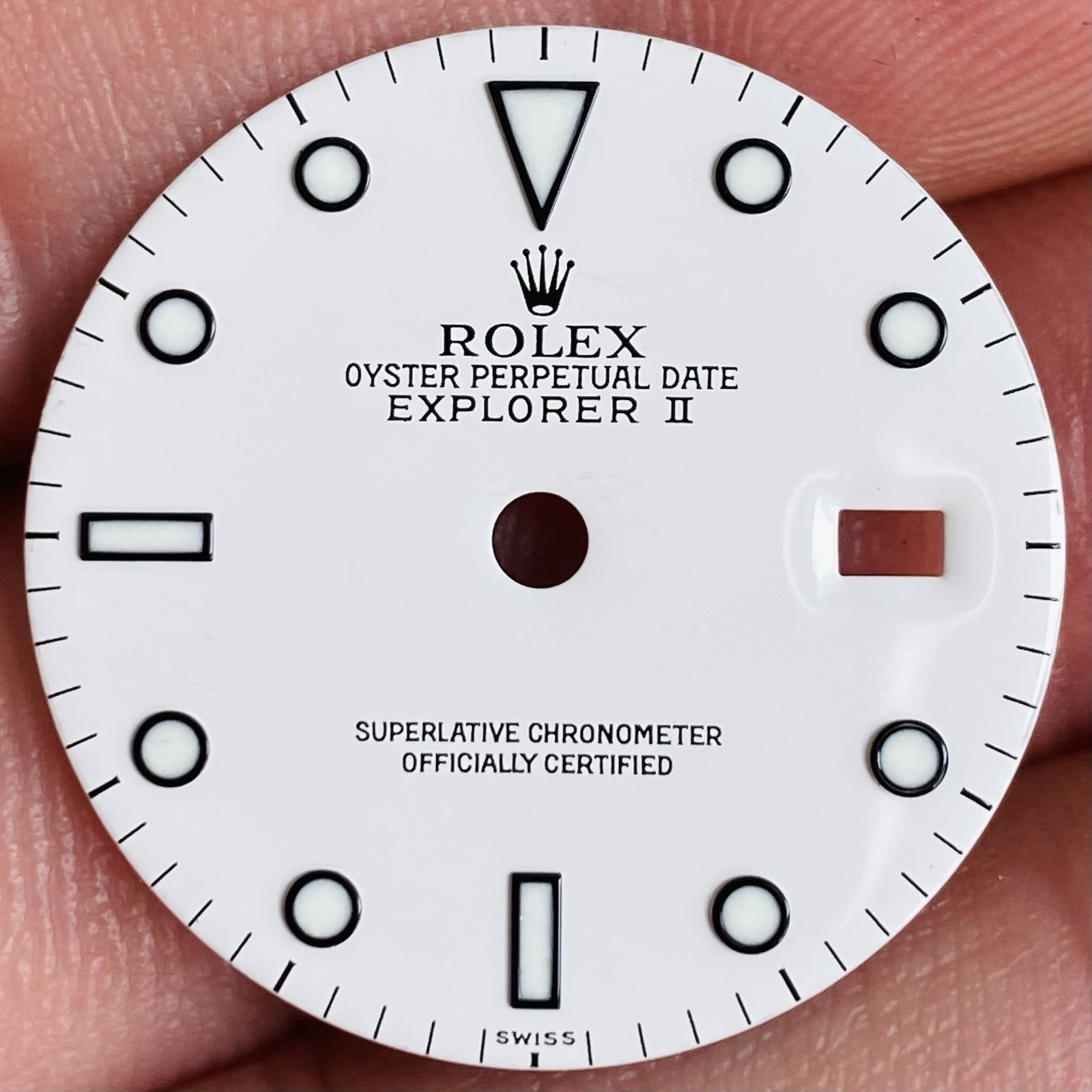 Rolex White Dial Swiss Only Luminova For Explorer 2 Model Ref 16570 & 16550