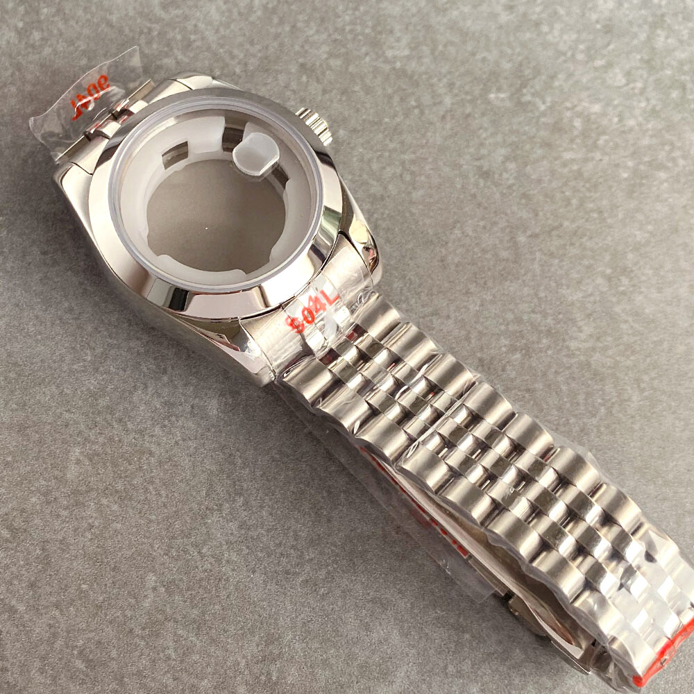 31mm Polished Bezel Women Watch Case For NH05 NH06 Automatic Bracelet Sapphire