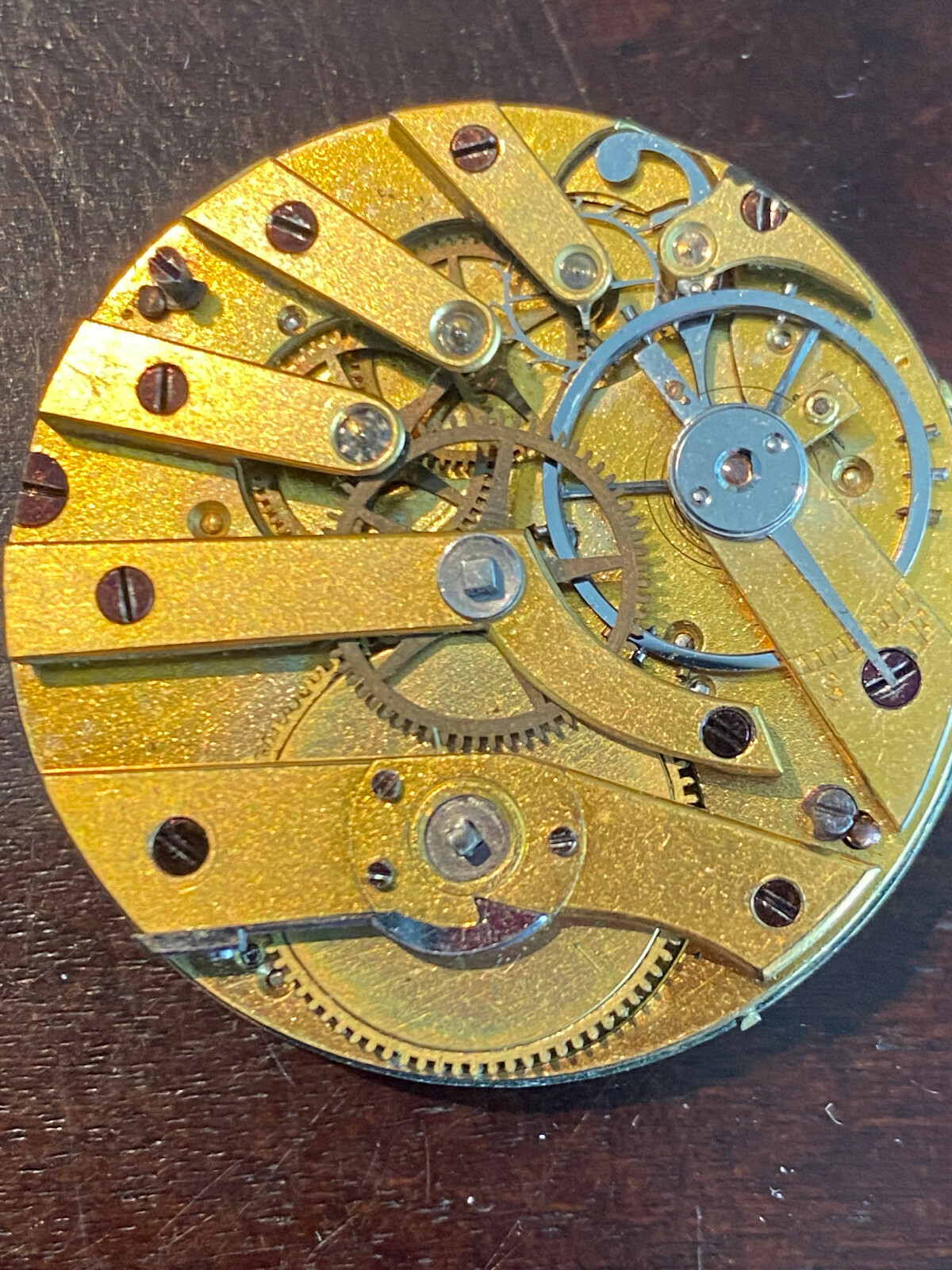 VINTAGE 36.6MM SWISS POCKET WATCH MOVEMENT, RUNNING