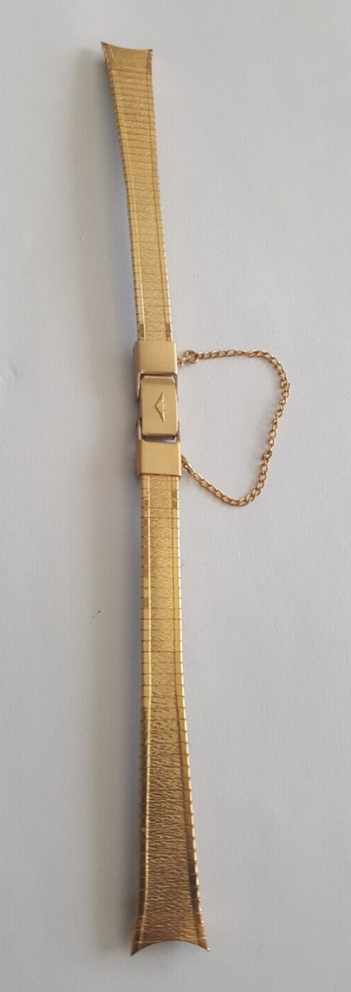 Longines Gold Plated Watch Bracelet With Safety Clasp Chain