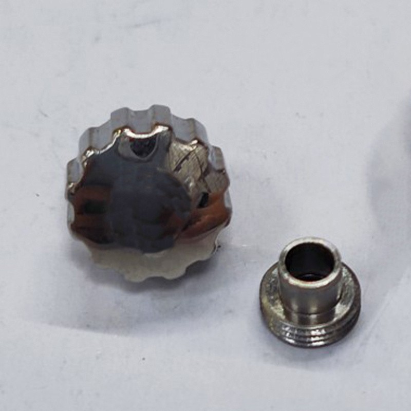Fits Omega Seamaster Watch 6.5MM 7.0MM Locking Handle Crowns With Tube Silver