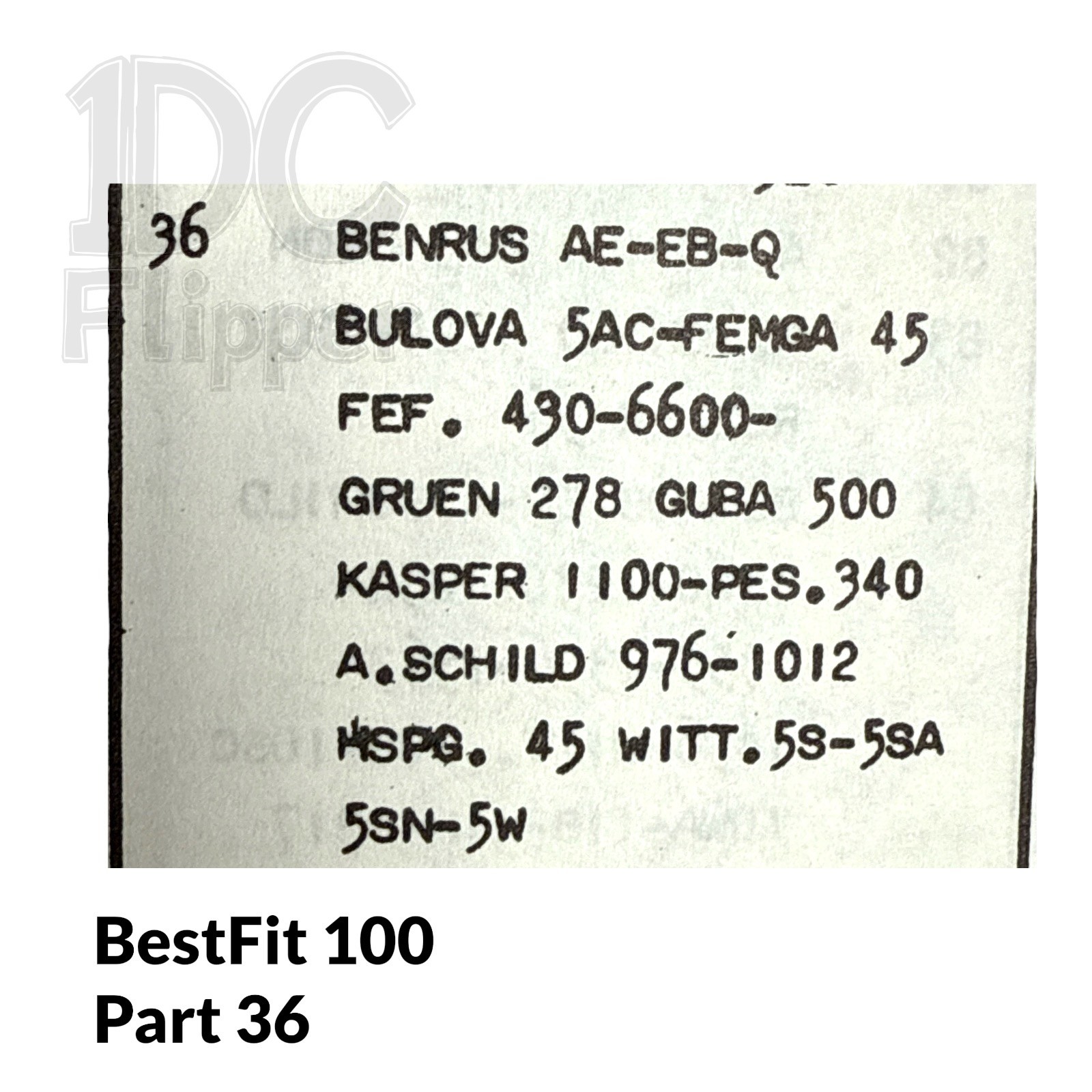 A. Schild AS 976 Balance Staff BestFit 100/36 NOS Benrus Q, Fits Multiple, Read!
