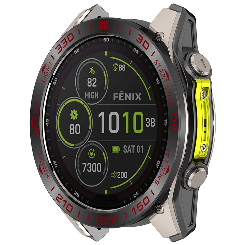 For Garmin Quatix 8 47/51MM Speed Bezel Styling Frame Ring Case Metal Cover
