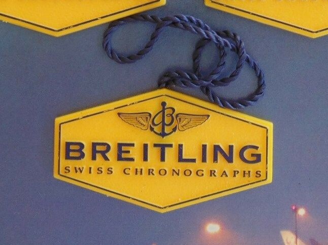 BREITLING FACTORY JEWELERS SALES ACCESSORY YELLOW PLASTIC WATCH HANG / SWING TAG