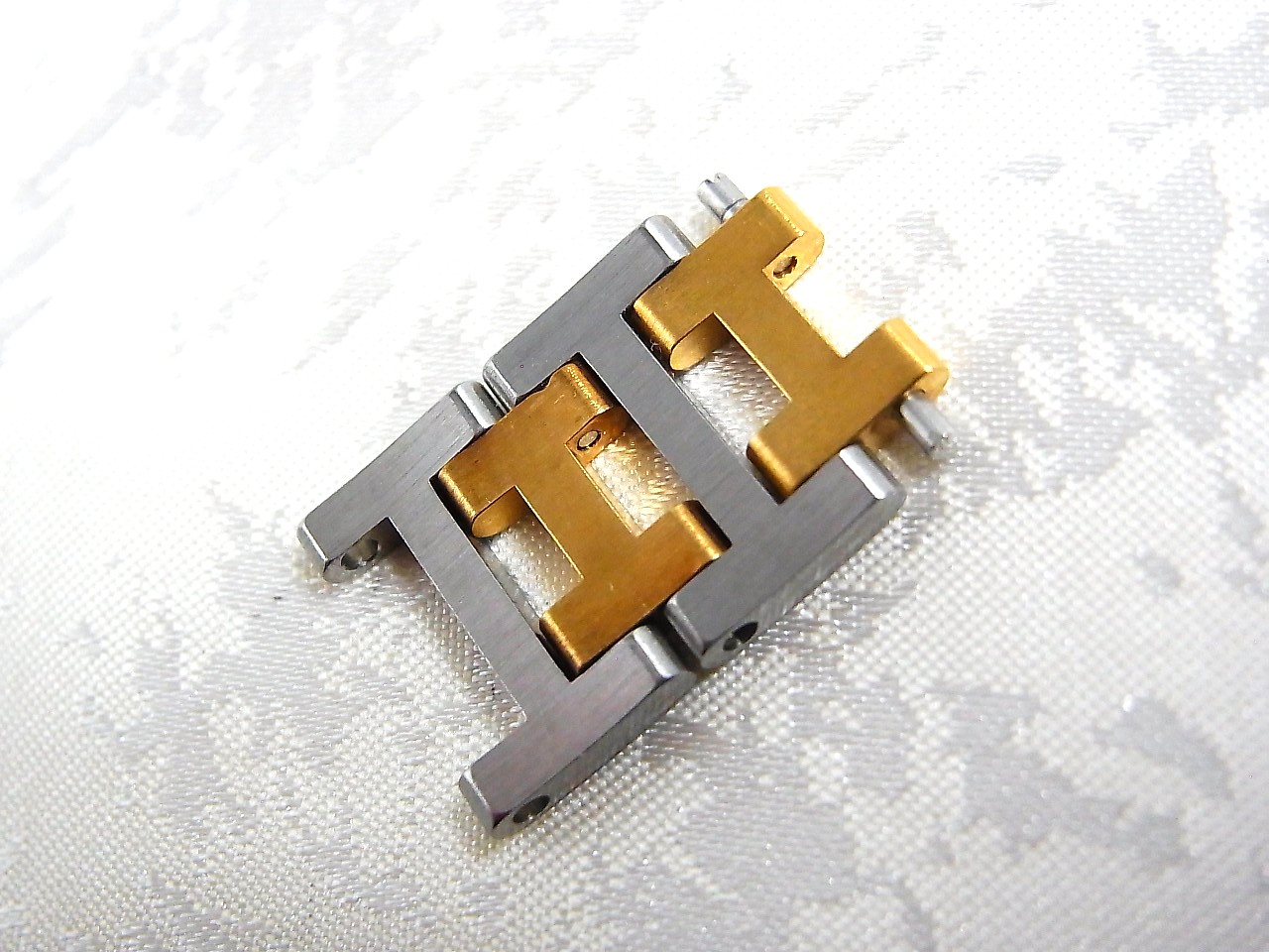 HERMES Clipper Watch 14mm Side Brushed Old Type Genuine Link Band 2pcs Set EX (c