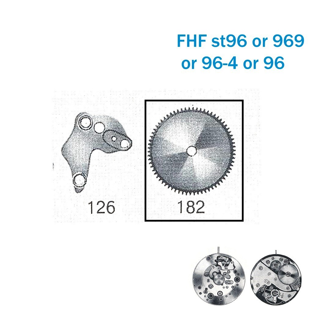 Complete Barrel & Mainspring Part 182 For Automatic Swiss Movements FHF ST96