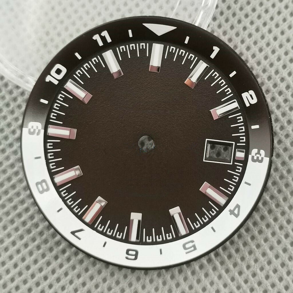 36.5mm Watch Dial With Green Luminous Fit For NH35 NH35A Automatic Movement h
