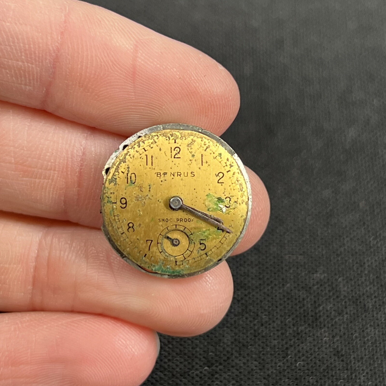 Vintage Benrus AY1 17 Jewels Watch Movement Part For Repair