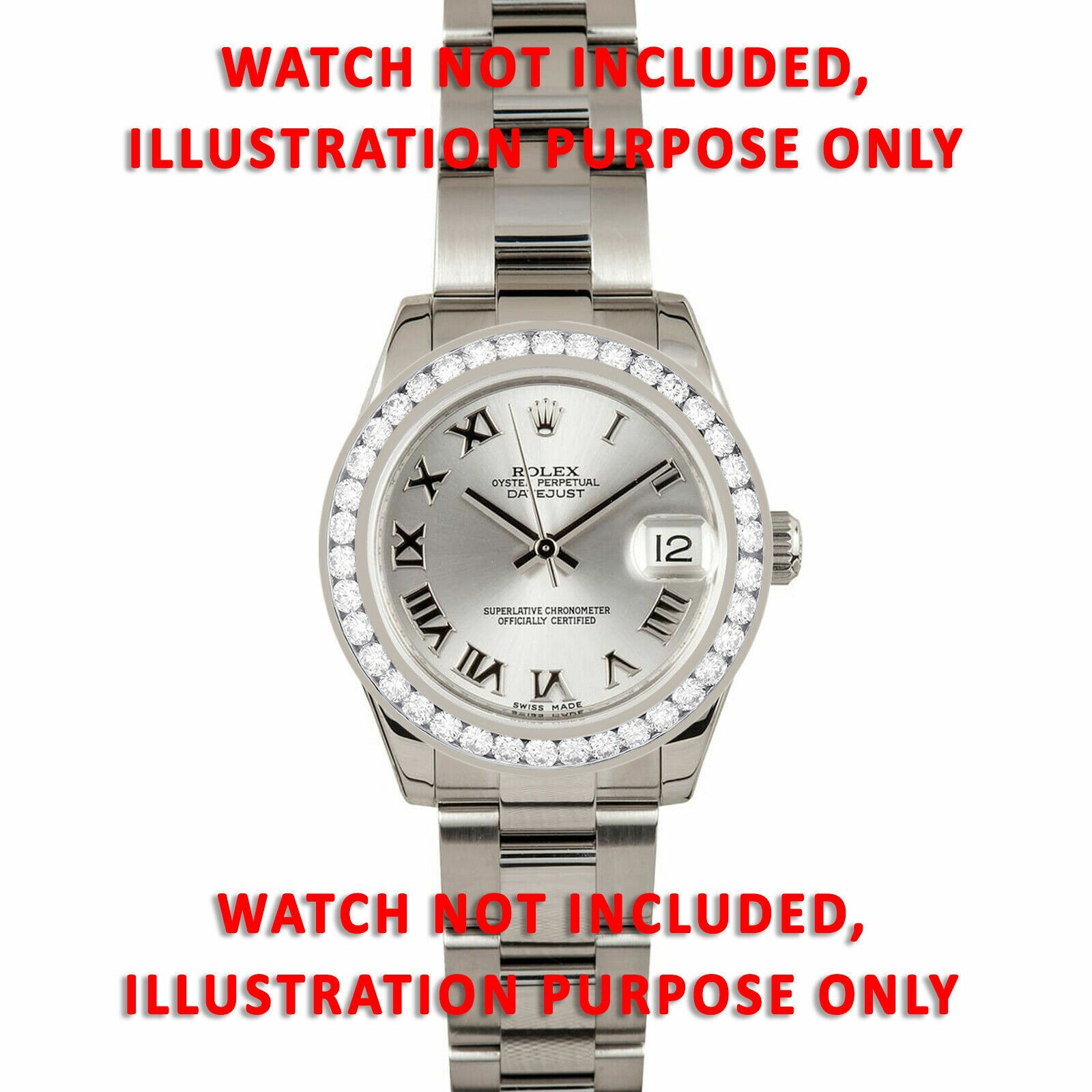 MIDSIZE GOLD 2.20CT CHANNEL NATURAL DIAMOND BEZEL 14K ROLEX 78266 78286 68159