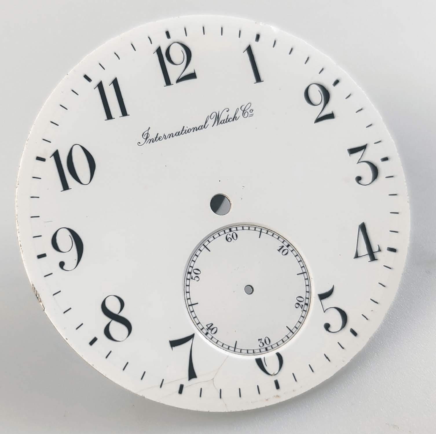 Vintage IWC Schaffhausen Pocket Watch Enamel Dial – 49mm – Authentic Parts