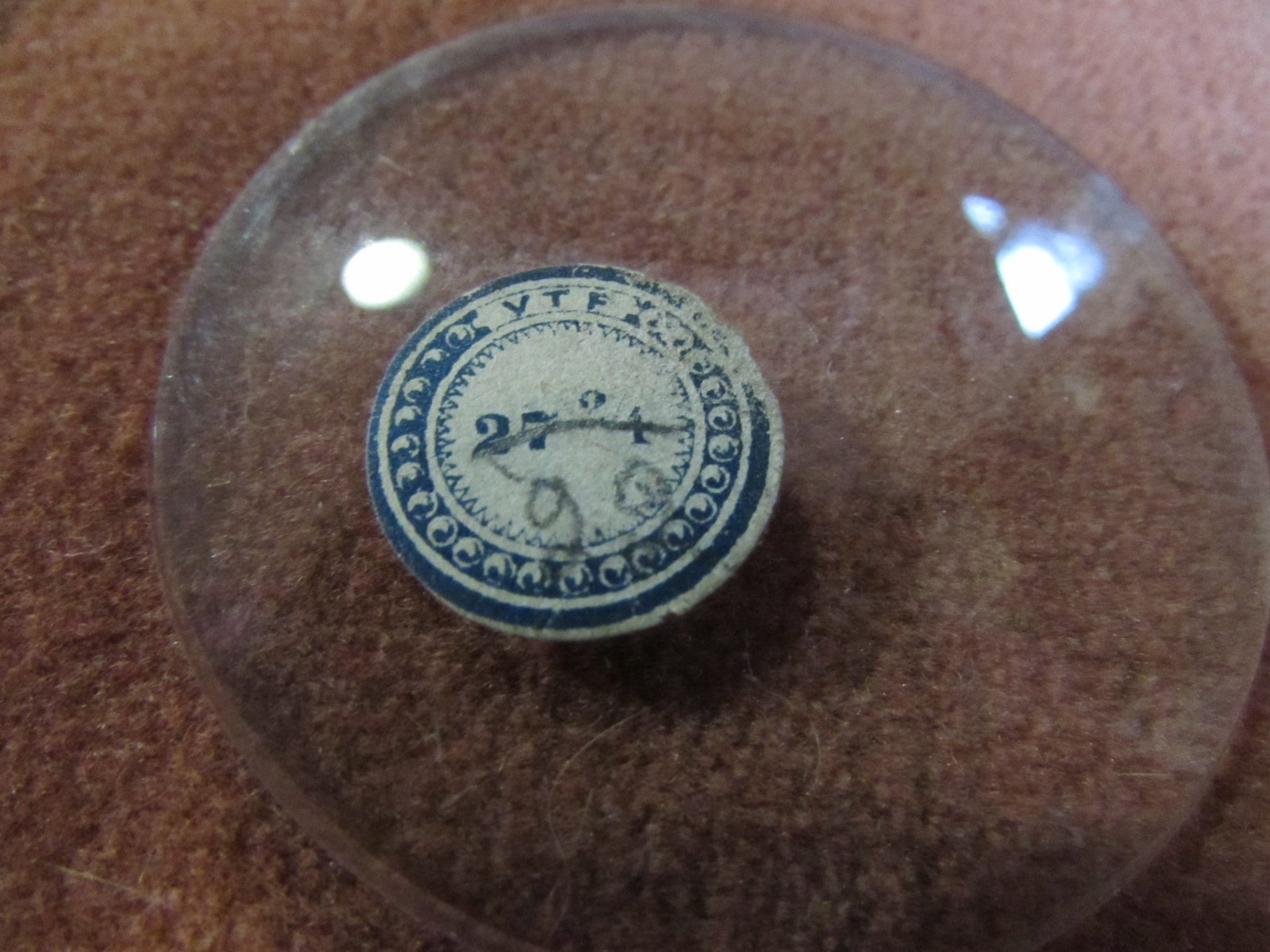 Vintage VTF French Pocket Watch Domed Crystal, Glass 49.86mm, 1.963″