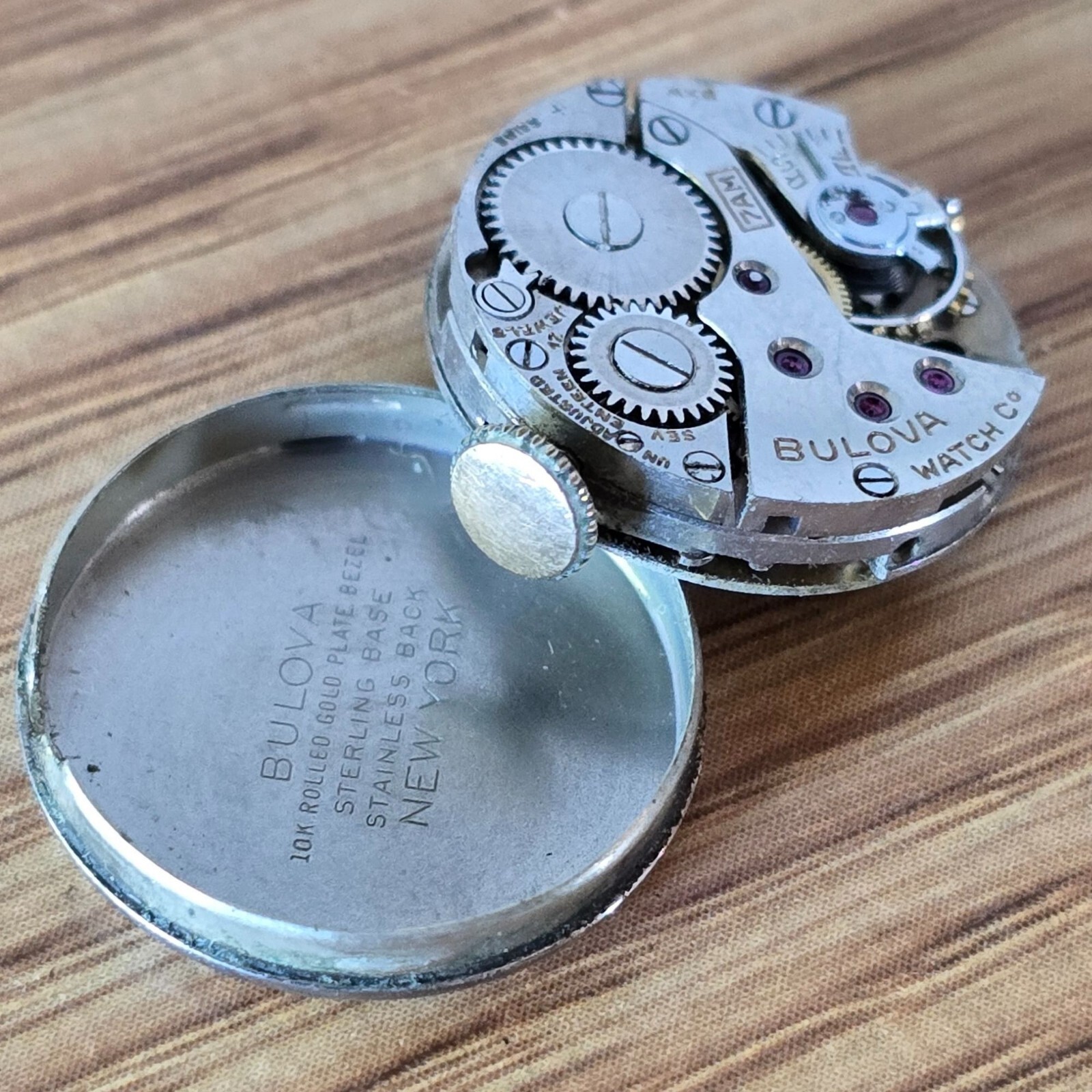 Vintage Bulova 7AM BXW 10 krgp Sterling Base Swiss Mechanical Watch Movement WP3