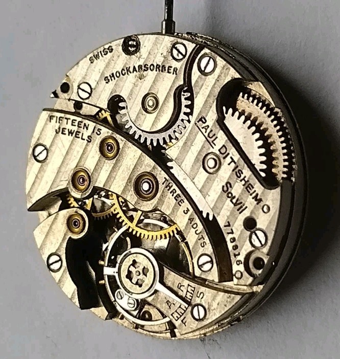 Paul Ditisheim Solvil wristwatch movement sub seconds c- 50s
