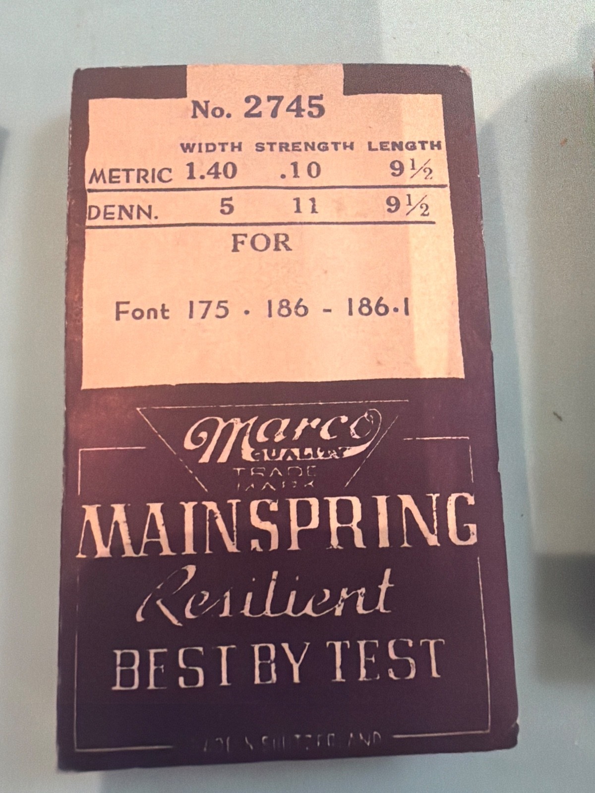 Marco Mainsprings – NOS – Various Calibers – Font, Gruen, Wittnauer, Buren