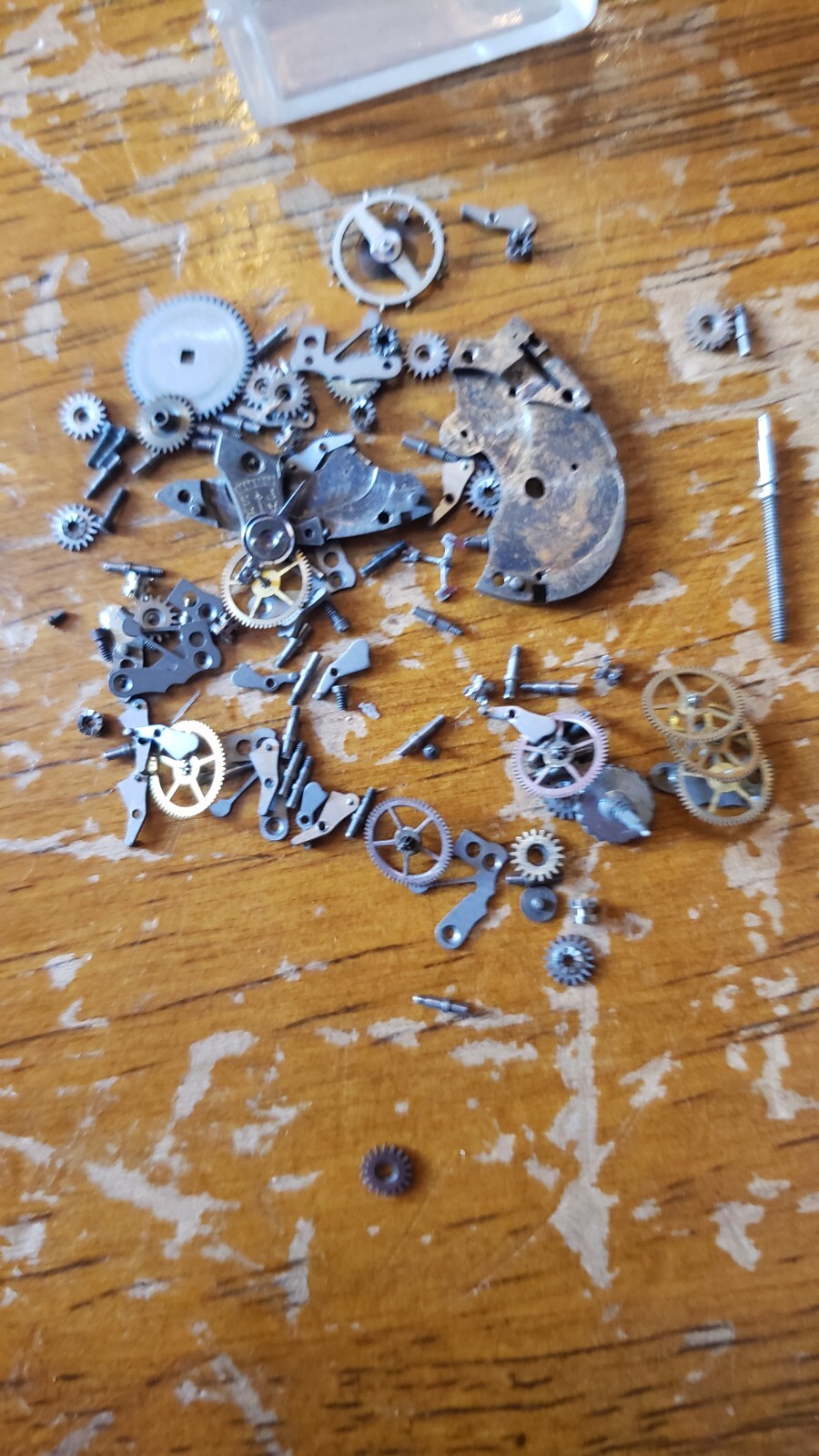 RARE Vintage Old 1970s 60’s Watch Parts LOT Gears Wheel Bar screws crowns