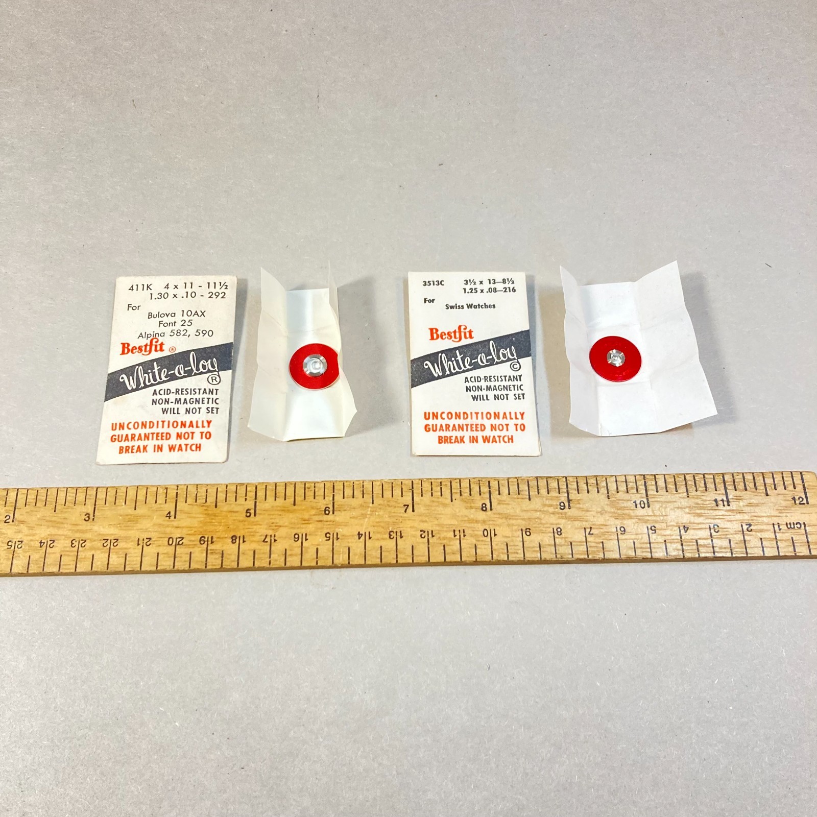 Bestfit 2 Pc White-a-loy Mainsprings Bulova Watch Springs Watch Repair Swiss
