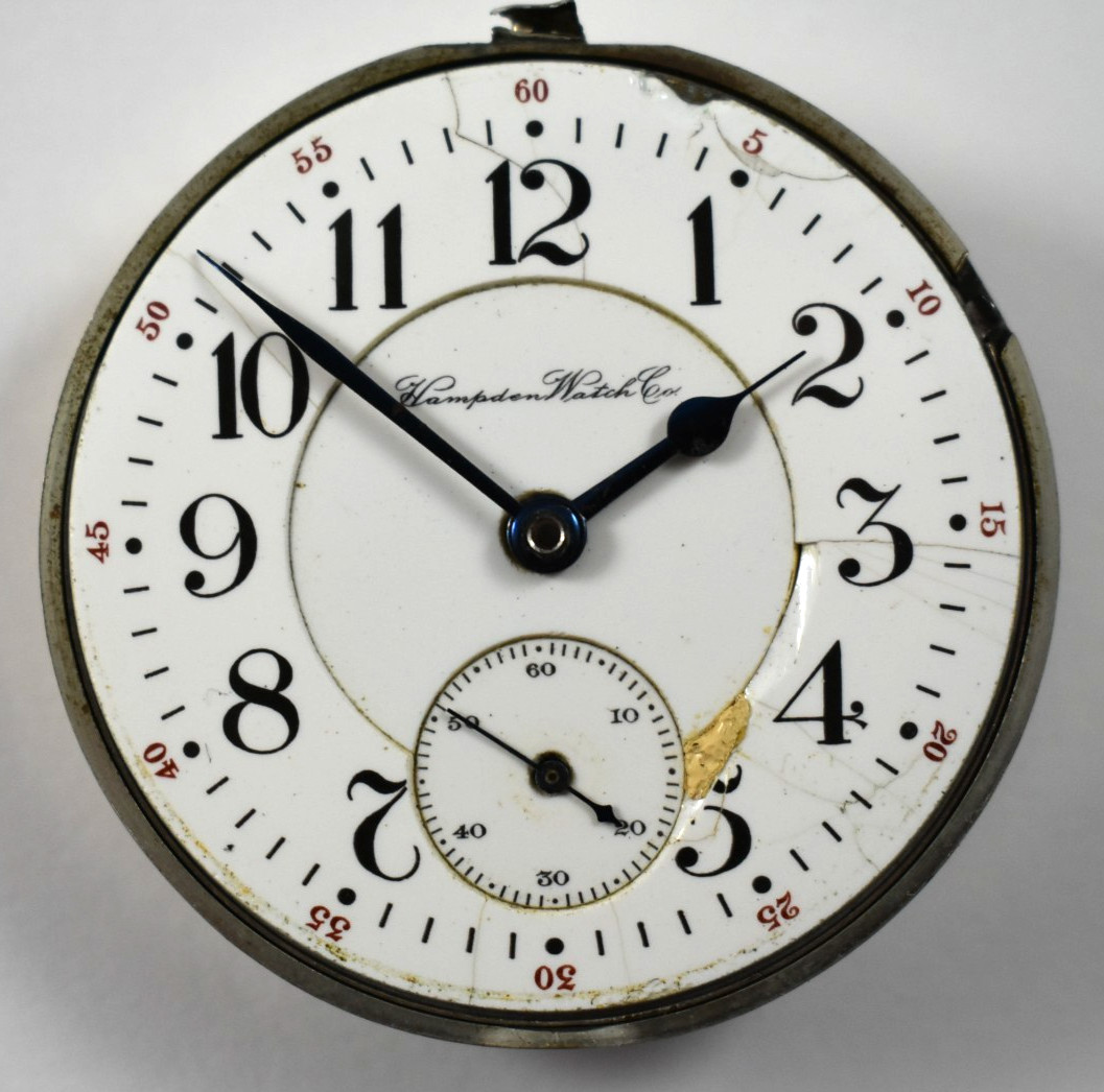 Vintage Hampden Dueber Watch Co 18s 21J OF RR Pocket Watch Movement lot.fb