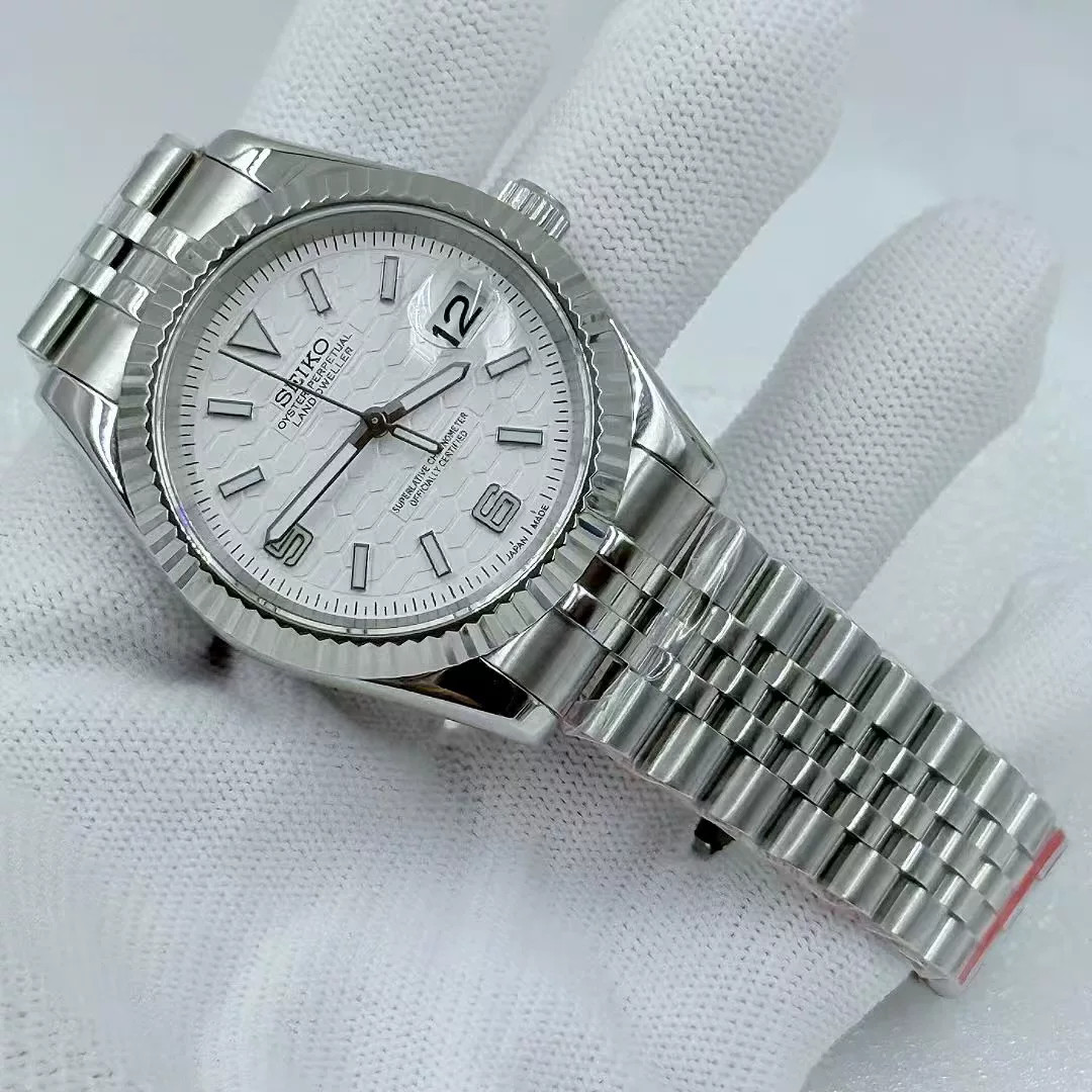 31mm Grain Watch Dial Green Luminous for Nh35 Nh36 Movement Watch Accessories