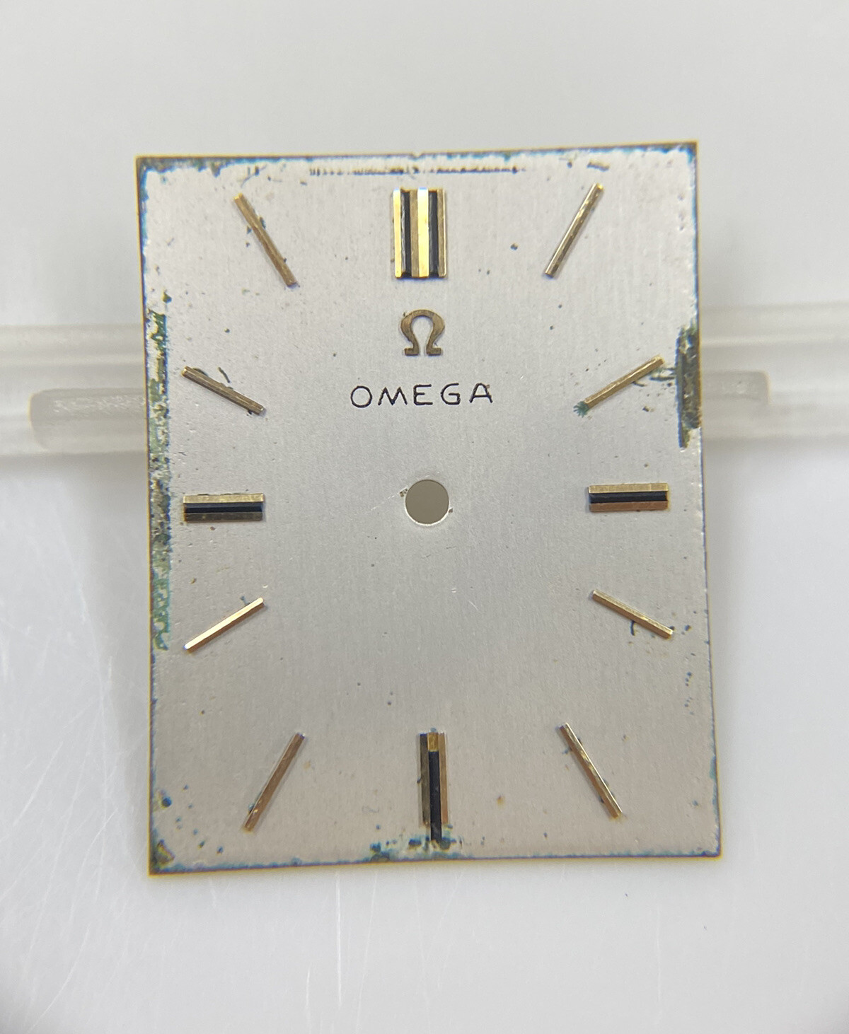Original Vintage Omega Cal. 620 Silver 19.5mm X 24.5mm Rectangular Watch Dial