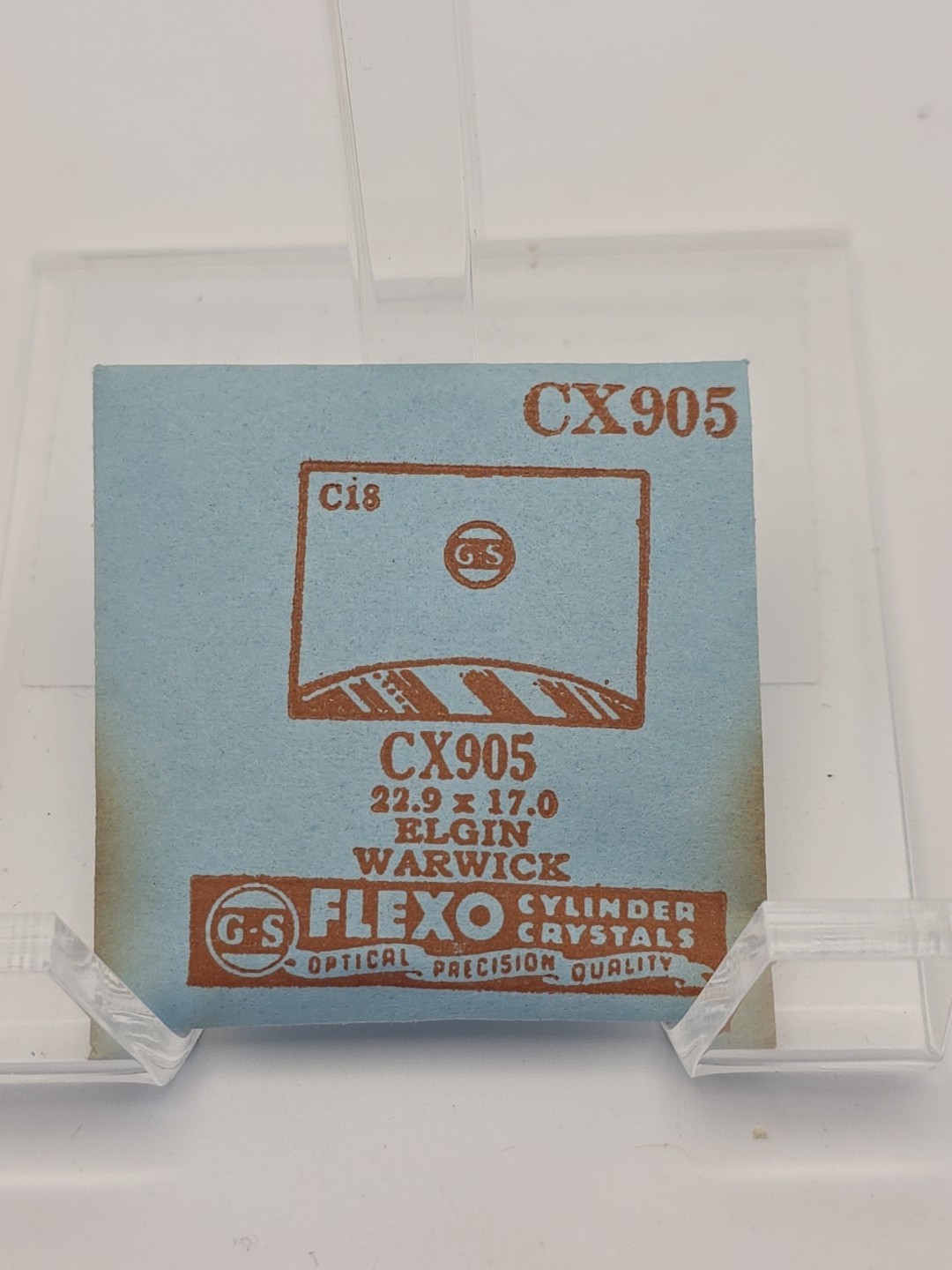 G-S Watch Crystal CX905 Elgin Warwick 22.9X17.0