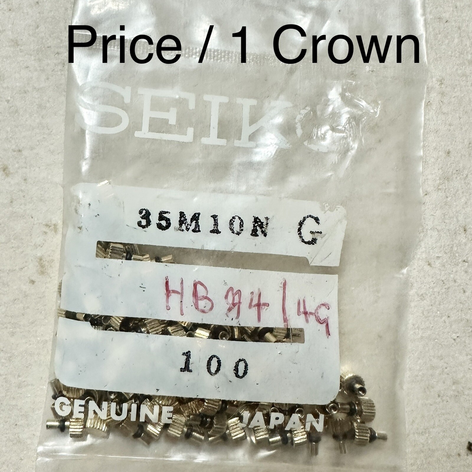 NOS ORIGINAL CROWN FOR SEIKO 6106 6119 MODELS SEE LIST / GOLD TONE / FREE GASKET