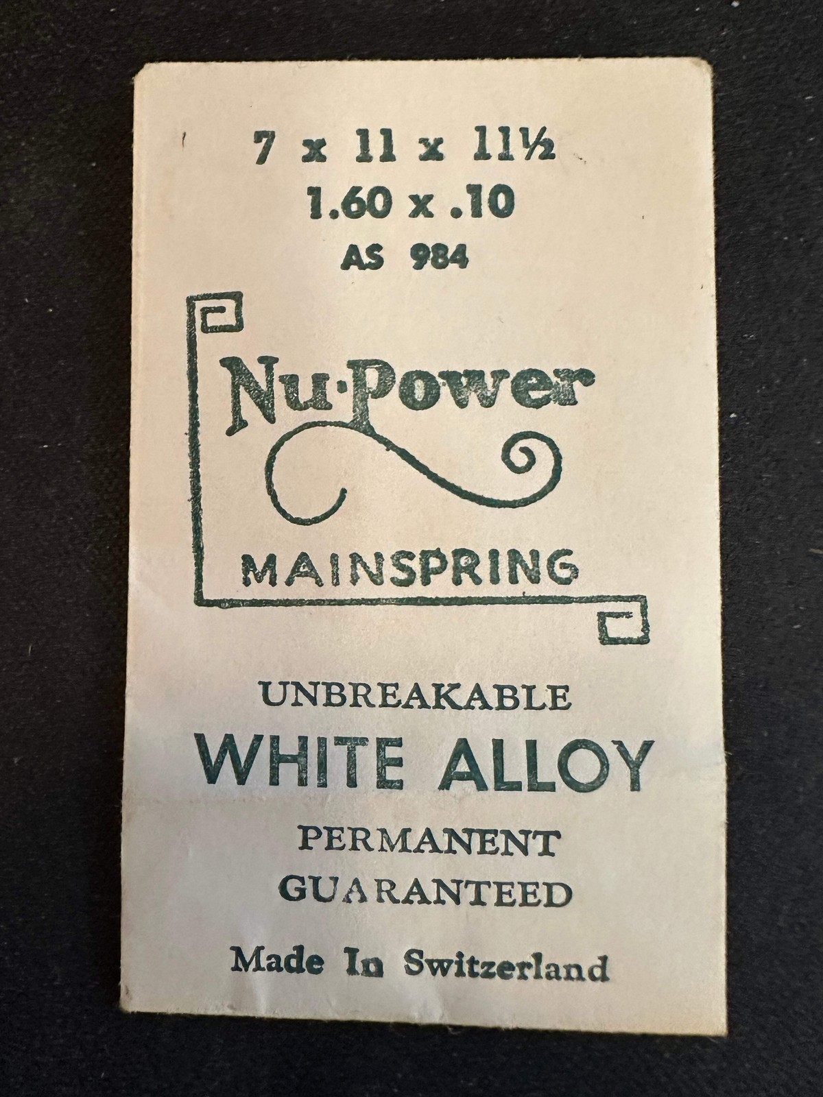 NuPower Mainspring for AS caliber 984 – Alloy