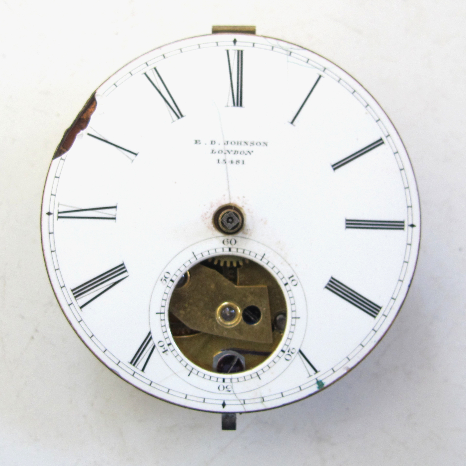 LEVER FUSEE -E.D. Johnson – London 1877 PocketWatch Movement – Winder Attachment