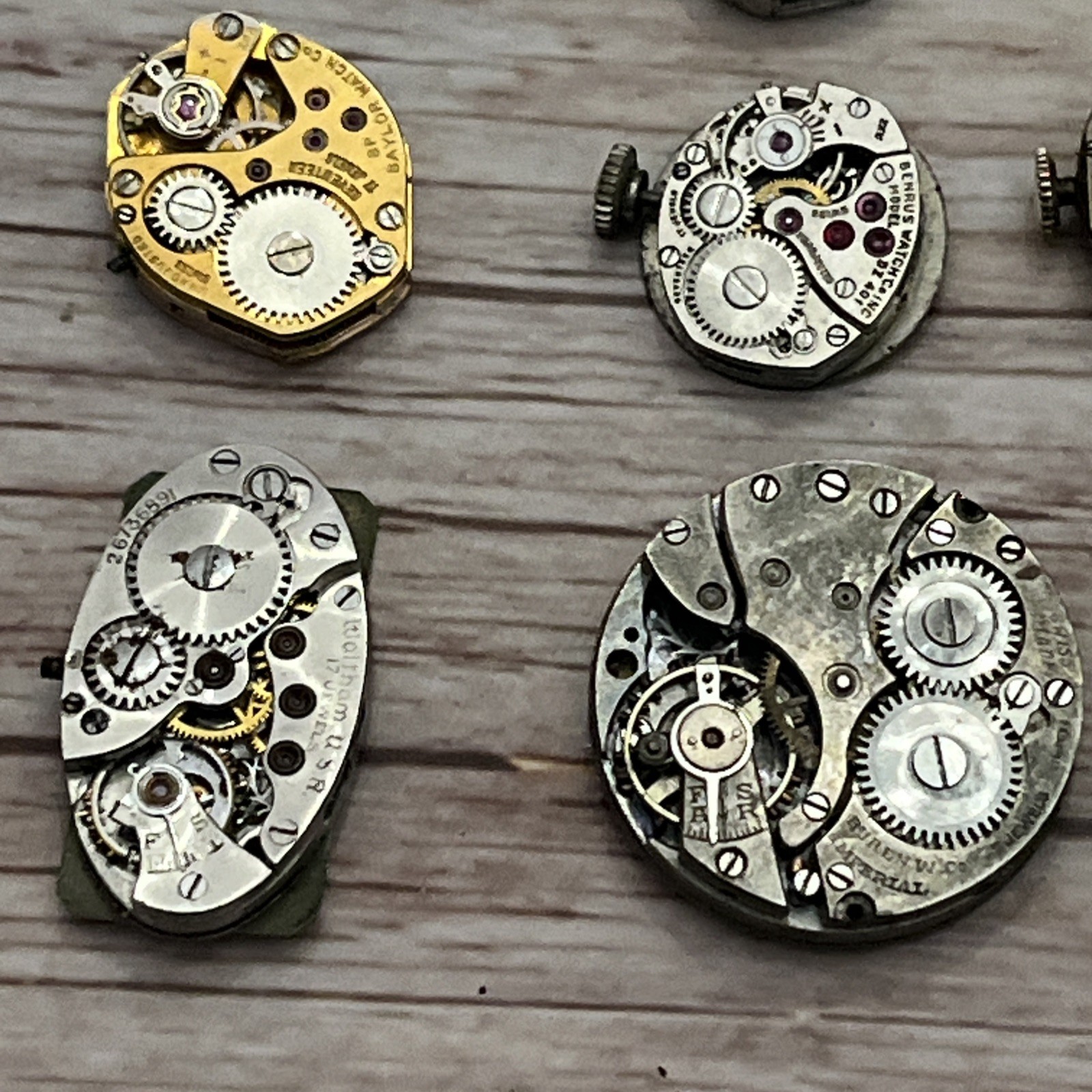 28x Lot Vintage Mechanical Watch Movements Watchmaker Bulova Elgin Gruen Benrus