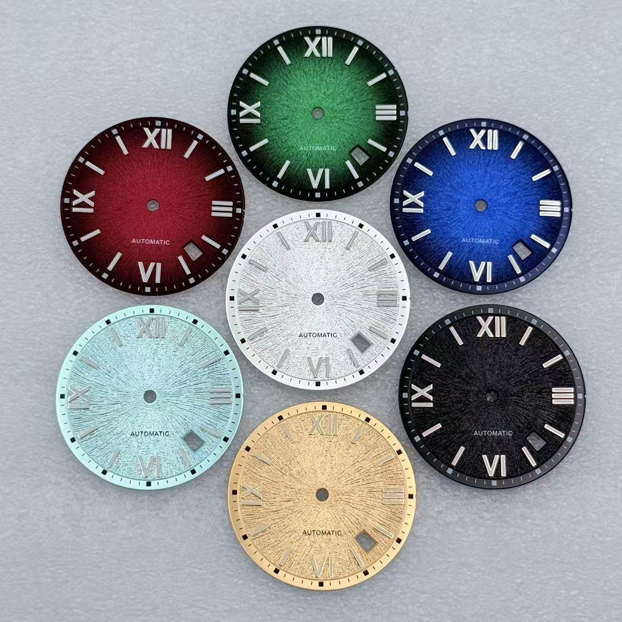 New NH35 Dial 31.8mm Black Purple Fit NH35/36 Movements Watch Accessories