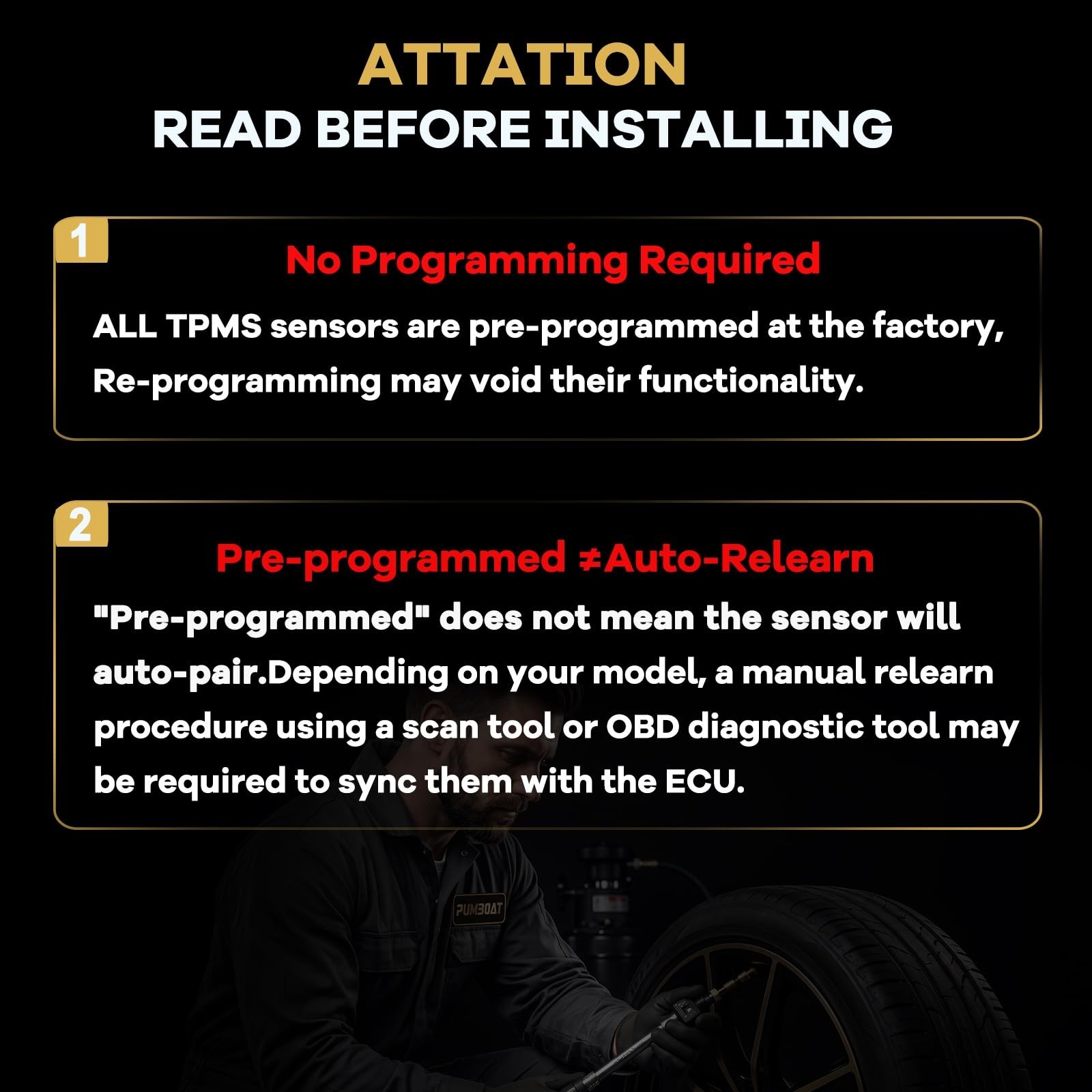 TPMS Ford 315Mhz Pre-Programmed,Compatible with F-150(09-14)|F-250(09-16)|F-3…