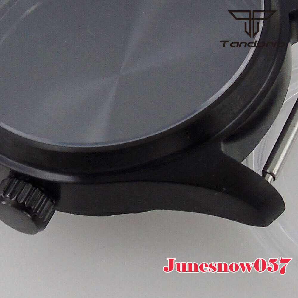 39MM Polit Black PVD Watch Case Watch Hand Dial Set Fit For NH35A NH36A NH34 SKX