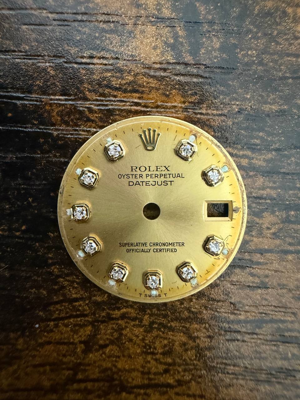 ROLEX LADIES OYSTER PERPETUAL DATE 6517 6516 6519 GOLD STICK DIAL USED COND