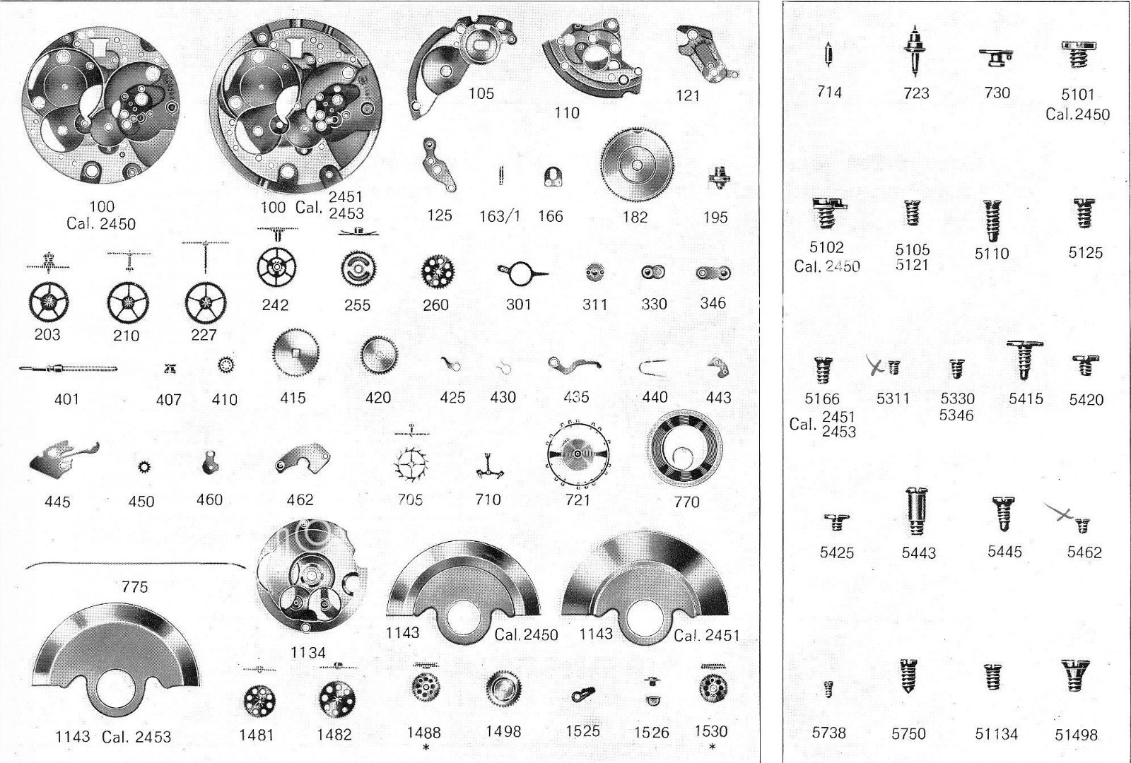 SWISS ETA 2472 AUTO Watch Movement Spare Parts Choose from List