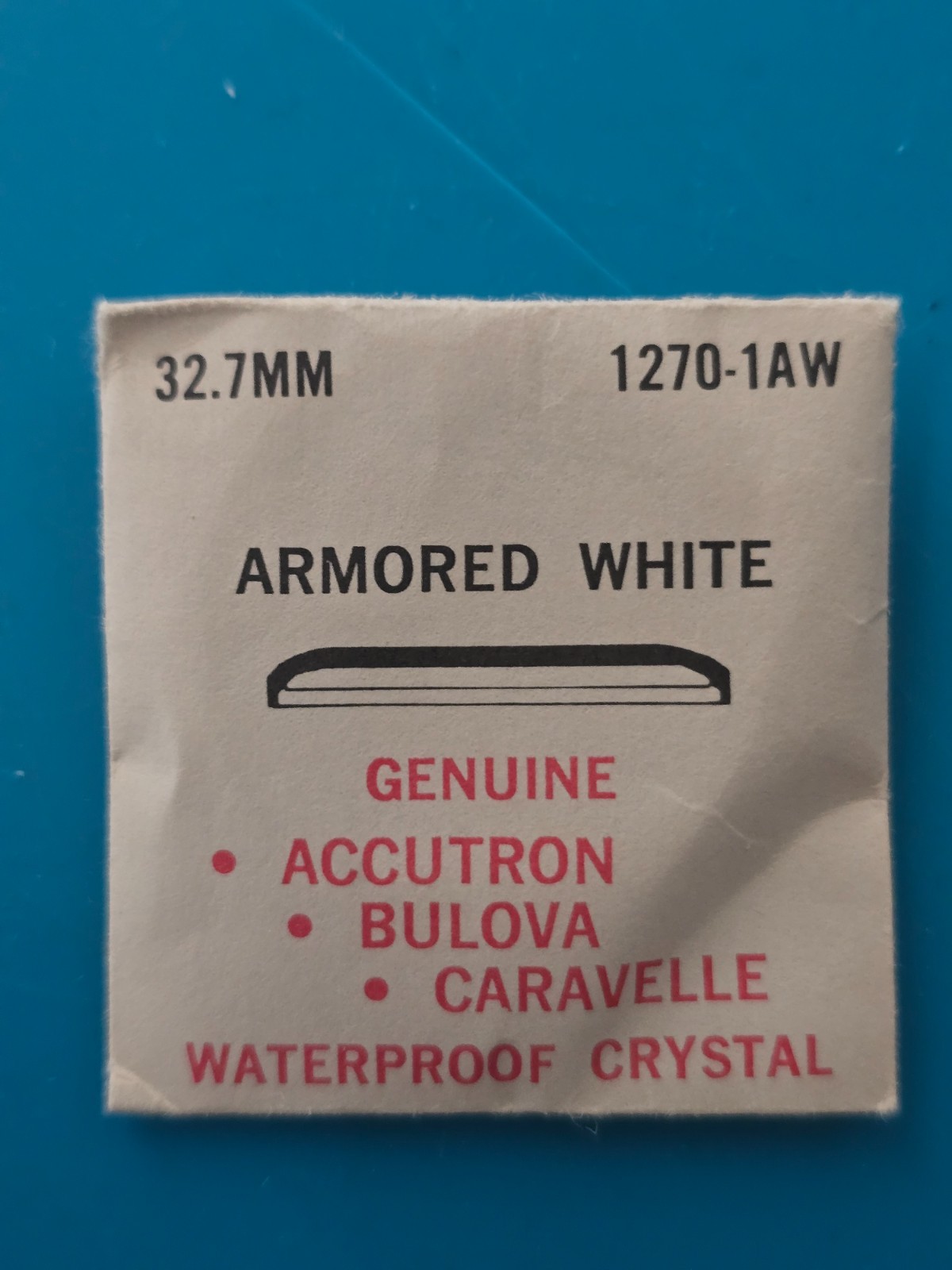 NOS Genuine Bulova Accutron Crystal 1270-1AW Armored White 32.7mm Watch Crystal