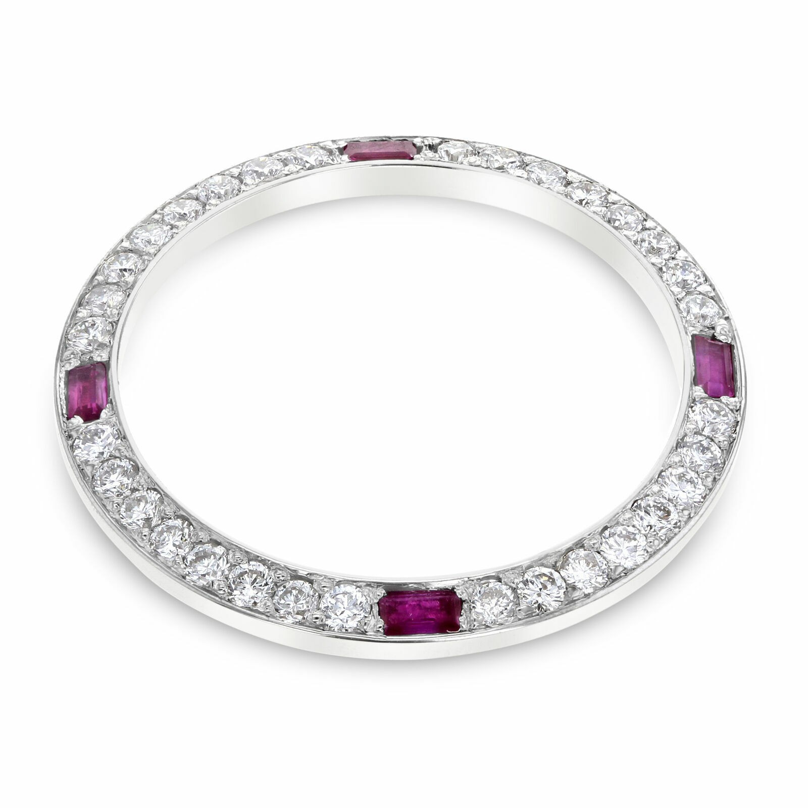1CT BEAD NATURAL DIAMOND BEZEL 18KW FOR ROLEX DATE DATEJUST PRESIDENT RUBIES